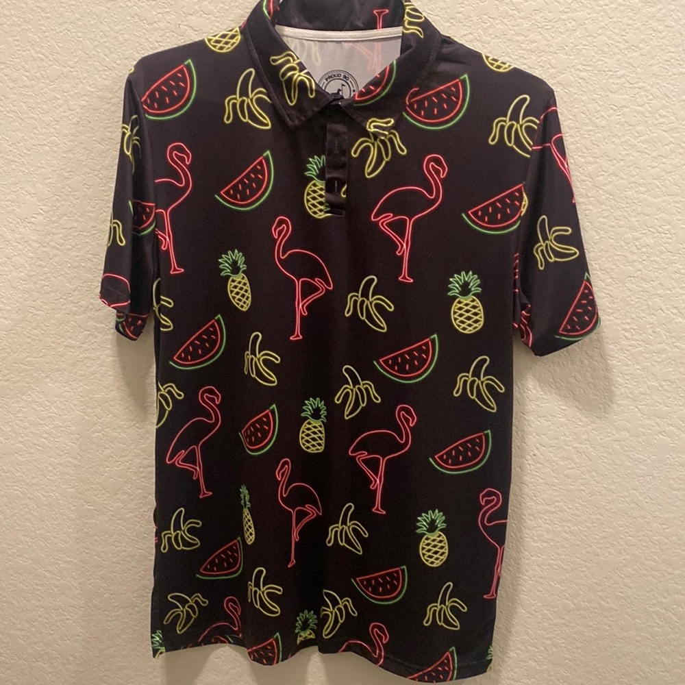 Proud 90 golf polo neon